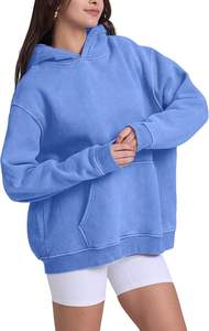 Sweat-shirt à capuche classique pour femme, taille plus, hiver, 100% coton molletonné, manches longues, design uni, lavable en machine - Product Image 2