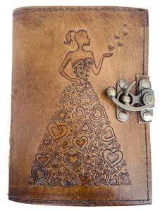 Genuine Leather Bound Journal Fairy Women Blank Pages Personalized Writings and Drawings Notebook Office Supplies Gift Note <b>Book</b> - Product Image 2