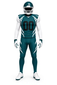 Uniforme de football américain pour hommes, maillot sans manches à col en V avec pantalon rembourré, tissu respirant en polyester anti-humidité - Product Image 5