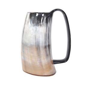 Taza para Beber Hecha a Mano con Cuerno de Búfalo, Diseño Rústico Natural, Pulida, Duradera, Artículo de Colección, Artesanía - Product Image 1