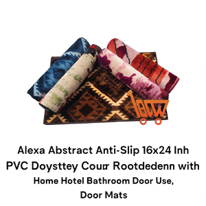 พรมปูพื้น Alexa Abstract Sublimation กันลื่น ขนาด 16x24 นิ้ว ลายทันสมัย ผลิตจาก PVC โพลีเอสเตอร์ และใยมะพร้าว เหมาะสำหรับใช้ในบ้าน โรงแรม ห้องน้ำ - Product Image 3