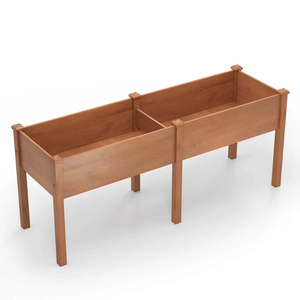 Deluxe Quality Solid Fir Wood Raised Garden Bed with Legs Wooden <b>Planter</b> Box for Outdoor Vegetable Flower and Herb Gardening - Product Image 1
