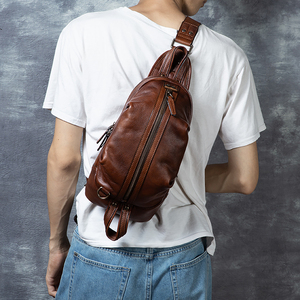 Bolso Bandolera de Cuero Personalizado de Primera Calidad para Hombre, Estilo Casual Vintage para Negocios, Deportes al Aire Libre, con Cierre, Duradero y Grande - Product Image 2