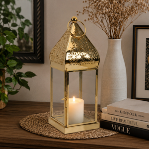 Brass <b>Lantern</b> Candle Holder Metal <b>Hurricane</b> <b>Lantern</b> Decorative Hanging Candle Stand Home Decor Wedding Table Centerpiece Gift - Product Image 2