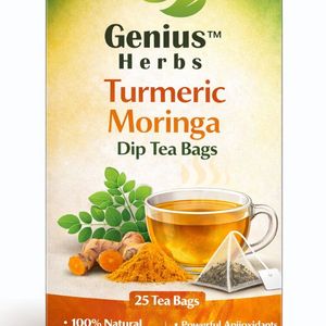 Sachets de thé Moringa Curcuma à immersion, directement de l'usine, bien-être naturel, extrait de plantes séchées riches en nutriments, vente en gros, affaires mondiales, nouveauté - Product Image 1