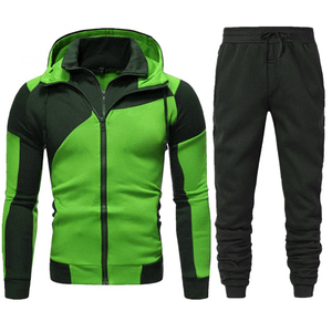 Ensemble de survêtement d'hiver pour homme, à capuche, uni, respirant, 100% coton, pour l'entraînement, la course à pied, la remise en forme, la salle de sport, le jogging - Product Image 1