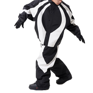 Ensembles de survêtements coupe-vent pour hommes, à capuche, décontractés, unis, épais, écologiques, respirants, imperméables, avec poche à cordon de serrage - Product Image 5