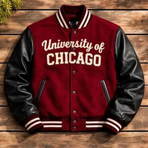 Veste Letterman personnalisée avec nom, manteau bomber rouge et blanc - Product Image 4