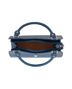 Bolso Tote Azul de Cuero Genuino Repujado, 80g, Gran Capacidad, Bolso de Hombro Portátil para Uso Diario, Viajes y Compras - Product Image 4