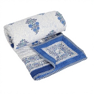 Handmade Printed Jaipur <b>Quilt</b> Lightweight Hand Block Printed 100% Cotton Beautiful Design Easy Clean <b>Winter</b> Luxury Hotel Bedding - Product Image 1