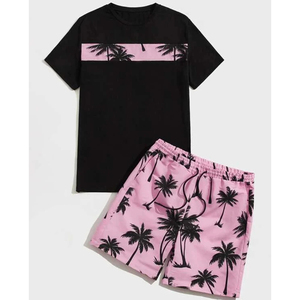 Wholesale Blank Custom Shorts <b>Sets</b> Men Streetwear 2 Pieces Custom Logo Summer Sportswear Shirt and Shorts <b>Set</b> for Men - Product Image 3