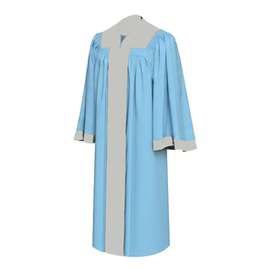 Robes de chœur classiques bleu ciel et gris en finition mate, nouveau style, broderies, point de croix et travaux d'aiguille - Product Image 1
