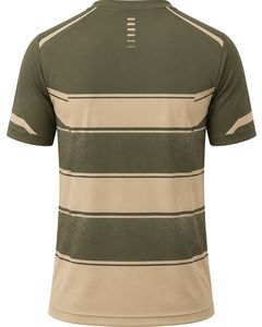 T-shirt de sport personnalisé vert olive beige pour homme, séchage rapide, respirant, pour la gym, la course, le fitness, l'entraînement athlétique, haut de sport - Product Image 2