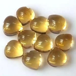 Envío rápido El precio más bajo del proveedor 100% Natural 8mm Citrino Corazón Cabujones lisos Piedras preciosas sueltas hechas a mano Joyería fina - Product Image 3