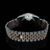 Montre-bracelet mécanique en acier inoxydable de qualité supérieure avec chiffres romains et diamants, boîtier durable, design scintillant, unisexe, décontractée, pour les soirées