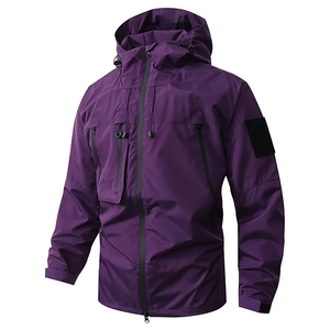 Veste d'extérieur unisexe décontractée à capuche, imperméable, coupe-vent, séchage rapide, légère, pour l'automne, la randonnée, la pêche, les voyages - Product Image 2