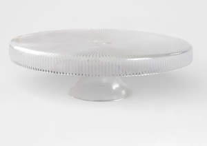 Support à gâteau rond en aluminium côtelé transparent, écologique, fait main, pour présentation de desserts lors de mariages et de fêtes - Product Image 3