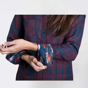 Chemise décontractée pour femme à manches longues en flanelle teinte unie 100 % coton de qualité supérieure, écologique, respirante et infroissable - Product Image 4