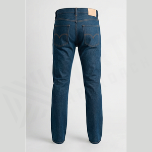 Jean en denim coupe droite délavé foncé pour homme, taille haute, coupe slim, en coton, style décontracté, pantalon d'automne - Product Image 2