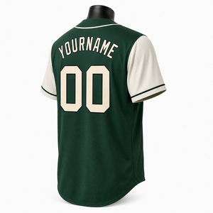 Mens Baseball Jersey Green <b>White</b> <b>Button</b> Up Short Sleeve Team Sportswear Shirt Casual Athletic Top Quick Dry Polyester - Product Image 5