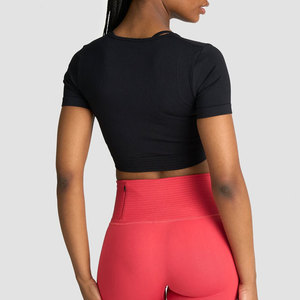 Camiseta Deportiva de Manga Corta para Mujer, Diseño Personalizado con Cuello en V, Corte Ajustado, para Running, Fitness, Yoga - Product Image 6