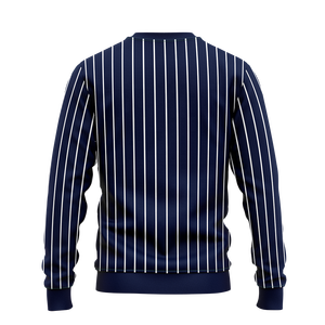 Sudadera de Cuello Redondo con Rayas Blancas para Hombre, Color Azul Marino, con Logotipo Personalizado, Gráfico, Manga Larga, para Entrenamiento de Béisbol, Ropa de Invierno - Product Image 2