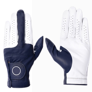 Adjustable Leather Golf <b>Gloves</b> Lightweight Durable Comfortable Non Slip Hook Loop Closure Hands Sports Leather Golf <b>Gloves</b> - Product Image 1