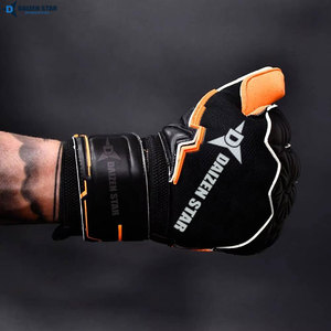 Gants de gardien de but Daizen Star Football Orange Noir PU Antidérapants Respirants Protection des doigts Fermeture auto-agrippante Unisexe - Product Image 3
