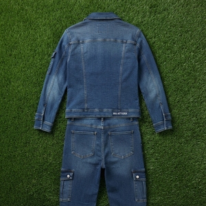 Women Blue Denim Jacket And <b>Cargo</b> Pants Set Utility Two Piece Matching Denim Outfit Casual Workwear Streetwear Fashion - Product Image 5