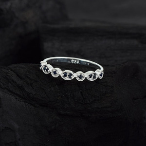 Anillo de Plata Fina con Diamantes y Zafiro Azul Certificado IGI, Hecho a Mano en Plata de Ley 925, Precio al por Mayor - Product Image 6