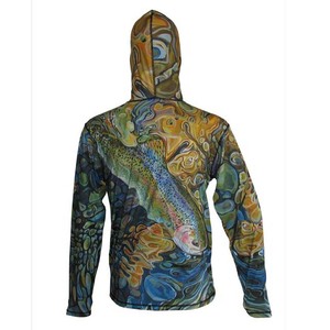 Sweat à capuche de pêche pour homme avec protection UPF 50, impression par sublimation, manches longues, anti-UV, fermeture éclair, veste en polyester pour activités de plein air - Product Image 2
