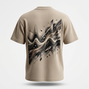 T-shirt en coton 100% tricoté à manches courtes et col rond pour homme, imprimé par transfert thermique, logo personnalisé sur le devant, anti-rétrécissement, séchage rapide, coupe classique - Product Image 2