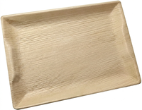 Plateaux carrés jetables écologiques en feuilles de palmier 14 x 10 pouces, plateaux de service biodégradables, vaisselle jetable carrée pour la restauration