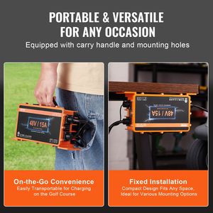 Caricabatterie Intelligente per Golf Cart 48 Volt 15 AMP con Connettore G29 Compatibile con Batterie al Piombo-Acido AGM/GEL/EFB MF Floode - Product Image 6