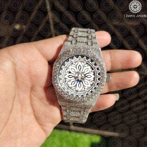 Charm Jewells Luxury Women's <b>Watch</b> Stainless Steel Round Case 38mm Analog Quartz Sapphire Crystal <b>Diamond</b> Encrusted - Product Image 3