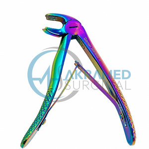 Ensemble de 7 pinces pédiatriques arc-en-ciel de qualité supérieure, revêtement titane, pour extraction dentaire pédiatrique, instruments chirurgicaux dentaires, kit CE - Product Image 3
