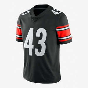 Nueva camiseta de fútbol americano ligera para hombre, color negro sólido, para adultos, 100% poliéster, tallas grandes. - Product Image 4