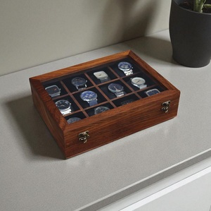 AHTE MANUEXPO UR-065 Wooden Watch Box for Men & Women 12-Slot Timepiece Storage & Jewelry <b>Display</b> <b>Case</b> - Product Image 5