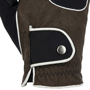 Gants de moto en cuir à doigts entiers, noirs et marron, antidérapants, avec fermeture à cordon, coupe-vent, unisexes, pour usage extérieur estival - Product Image 6