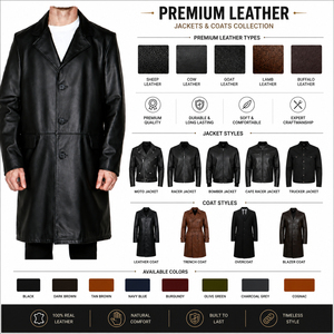 Chaqueta de Motociclista de Cuero Genuino Negro para Hombre, Cuello Camisero, Cierre de Cremallera, Corte Regular, para Otoño, Proveedor Mayorista de Fábrica, ODM - Product Image 6
