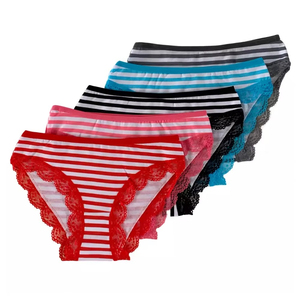 Culotte de bikini populaire en dentelle tricotée sans couture en Spandex pour femme, écologique, respirante, antibactérienne, unie, à séchage rapide, avec maintien et taille ajustable - Product Image 4