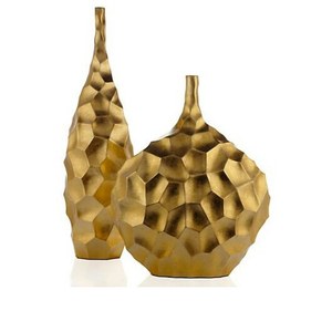 Decorative Aluminum Table <b>Vase</b> <b>Unique</b> Textured Metallic Desk Ornament Hotel & Wedding Decoration Wholesale Flower Pot - Product Image 2