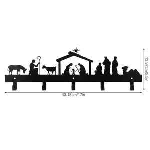 CIFbuy Festive Wall-Mounted <b>Stocking</b> <b>Holder</b> with Decorative Hooks for Holiday Decor and Gift Storage TikTok for Temu Pick Serv - Product Image 1