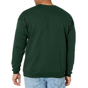 เสื้อสเวตเชิ้ตคอกลมสีเขียวเข้มสำหรับผู้ชาย ทรงปกติ แขนยาว สวมใส่สบายๆ สำหรับฤดูใบไม้ร่วง ผลิตจากผ้าฝ้ายถัก 100% สีพื้น - Product Image 4