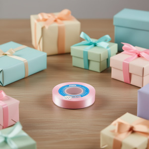 Cinta de satén de 1.5 cm x 25 yardas, color rosa, para envolver regalos - Product Image 2