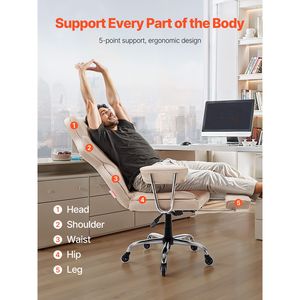 Sedia da Ufficio Direzionale Robusta con Capacità di 180 kg, Poggiapiedi, Braccioli Rimovibili in Nylon PU, Design Ergonomico e Cuscino Lombare - Product Image 4