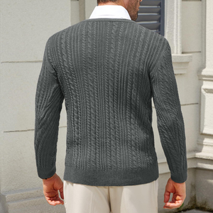 Men's Long-Sleeve Winter Polyester/Cotton <b>Pullover</b> <b>Sweater</b> O-Neck Plus Size Breathable Quick Dry Anti-Pilling Men Cotton <b>Sweater</b> - Product Image 2