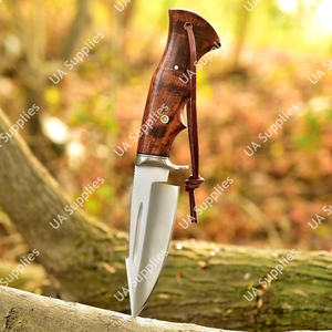 Cuchillo de Caza y Supervivencia Profesional de Acero Inoxidable Forjado a Mano, el Mejor Cuchillo EDC con Mango de Palisandro y Funda de Cuero - Product Image 6
