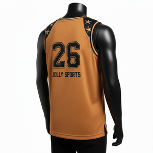 Camiseta de baloncesto para hombre, tejido de malla transpirable GSM, panel de punto, logotipo personalizado termoadhesivo, camiseta sin mangas 100% algodón, corte holgado, estampada. - Product Image 5