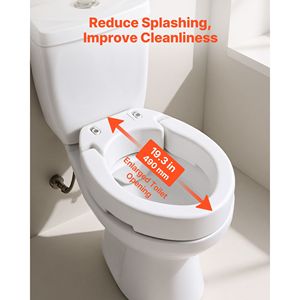 Sedile WC Rialzato con Capacità di Carico 300 Libbre, Altezza 3,5 Pollici, Apertura Allargata, Attrezzatura di Sicurezza per Bagno - Product Image 5